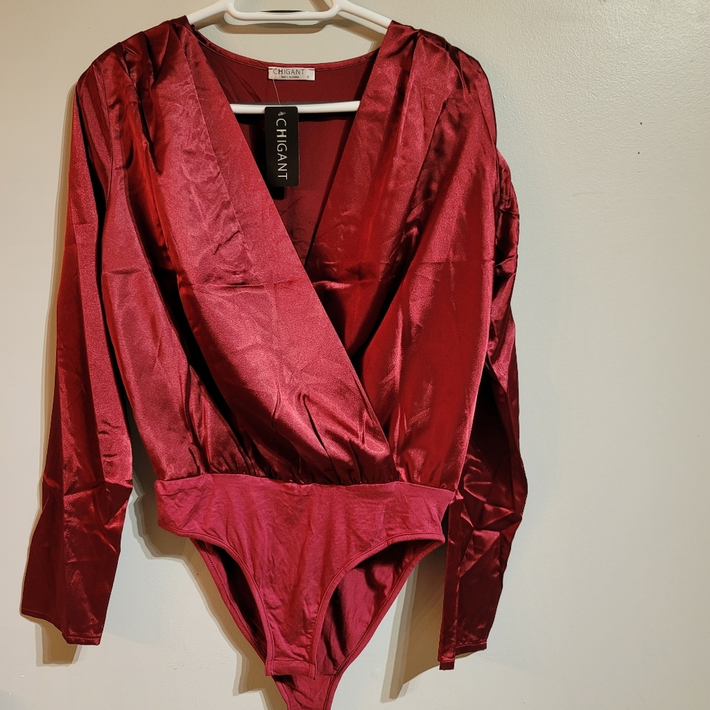Gant Deep Red Satin Top
